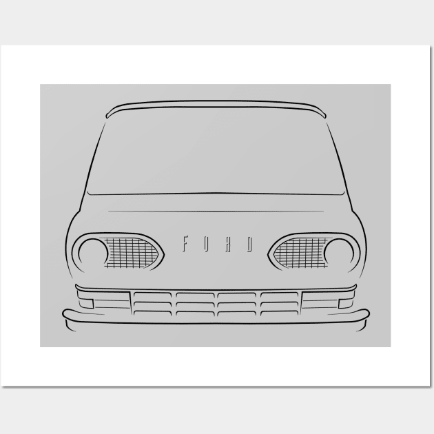 Ford Econoline - front Stencil, black Wall Art by mal_photography